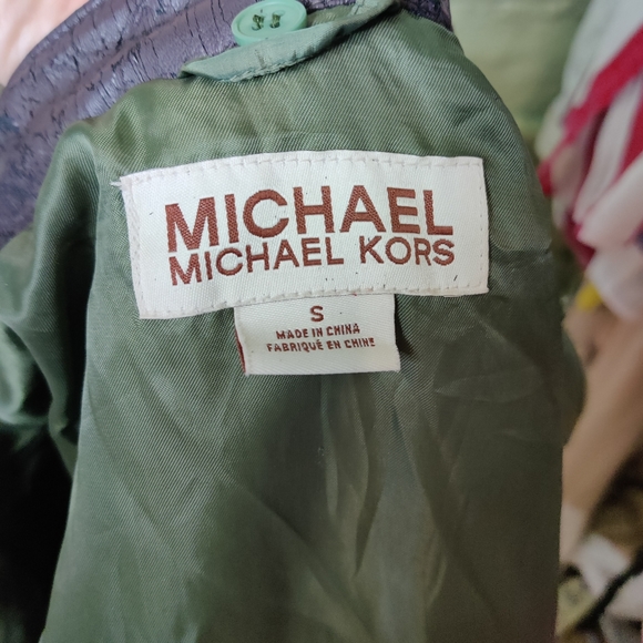 Michael Kors jacket down racoon fur collar army green - Picture 4 of 7